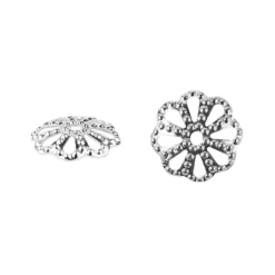 Perlenkappen, Design 3, für Perlen mit Ø10mm, silber, 20 Stück