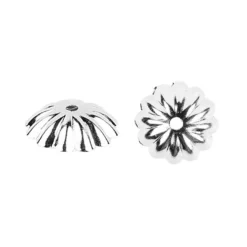 Perlenkappen, Design 4, für Perlen mit Ø 8mm, silber, 25 Stück