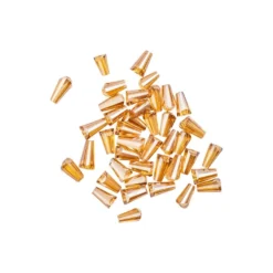 Perlen, Kegel, 3mm x 6mm, apricot, klar, 40 Stück