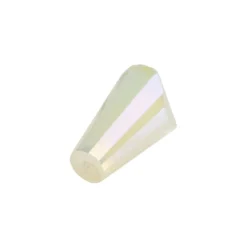 Perlen, Kegel, 3mm x 6mm, gefrostet, weiß, irisierend, 40 Stück