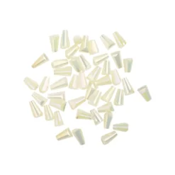 Perlen, Kegel, 3mm x 6mm, gefrostet, weiß, irisierend, 40 Stück
