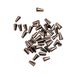 Perlen, Kegel, 3mm x 6mm, kaffeebraun, metallic, 40 Stück