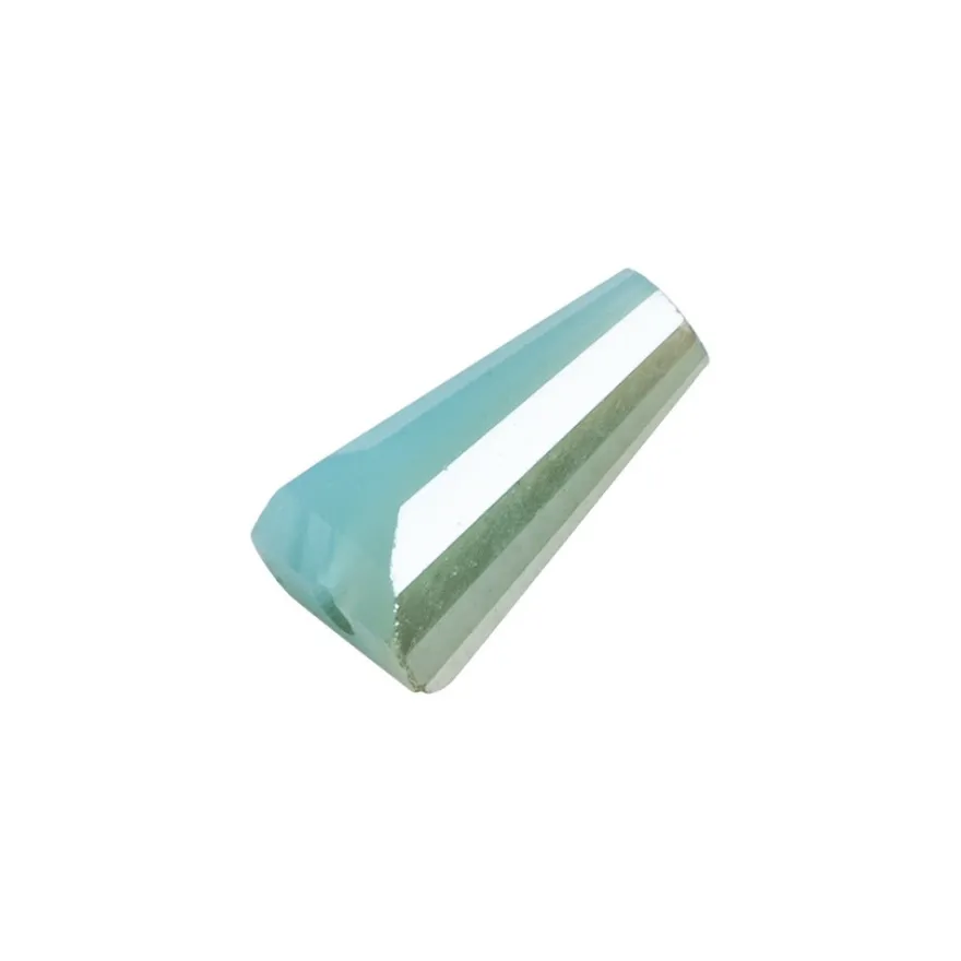Perlen, Kegel, 3mm x 6mm, zweifarbig, türkis, grüngold-metallic, 40 Stück