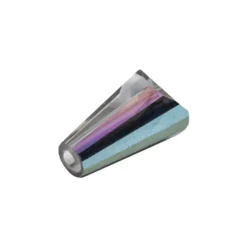 Perlen, Kegel, 3mm x 6mm, zweifarbig, klar, grünblau-metallic, 40 Stück