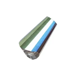 Perlen, Kegel, 3mm x 6mm, zweifarbig, klar, grünblau-metallic, 40 Stück
