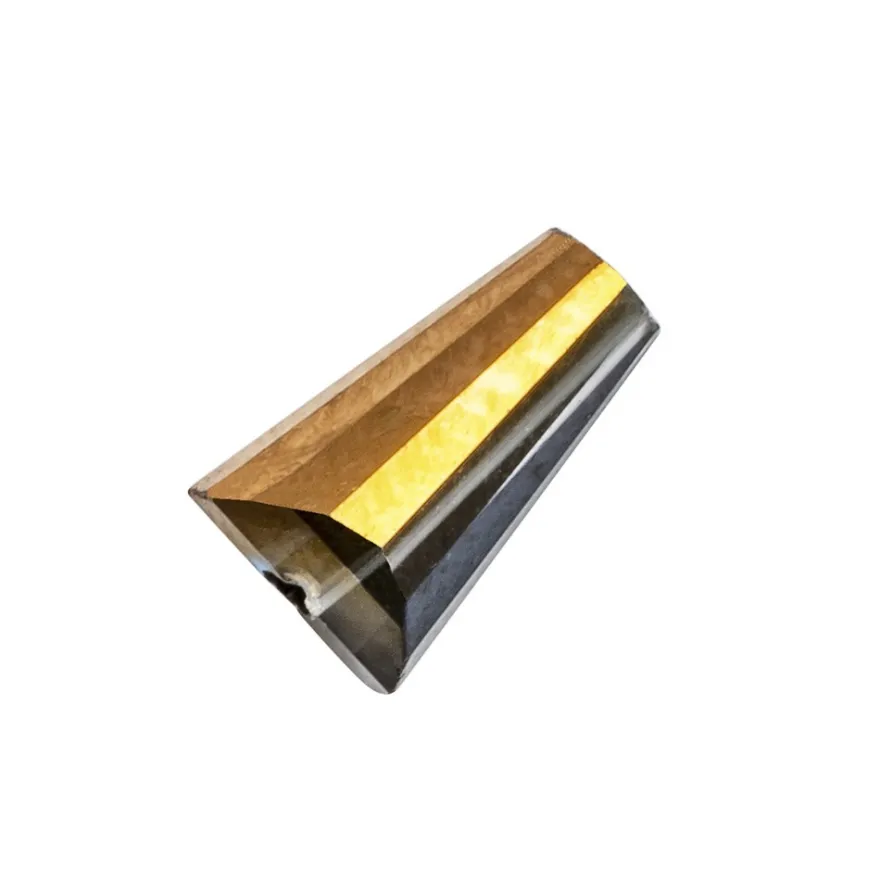 Perlen, Kegel, 3mm x 6mm, zweifarbig, klar, kupfergold-metallic, 40 Stück