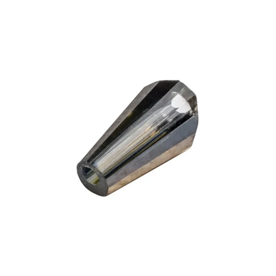 Perlen, Kegel, 3mm x 6mm, zweifarbig, klar, kupfergold-metallic, 40 Stück