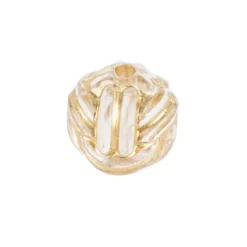 Perlen, Knoten, Ø1,1cm, klar-transparent, gold, 70 Stück
