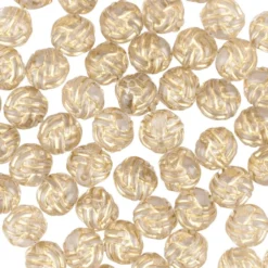 Perlen, Knoten, Ø1,1cm, klar-transparent, gold, 70 Stück