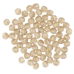 Perlen, Knoten, Ø1,1cm, klar-transparent, gold, 70 Stück