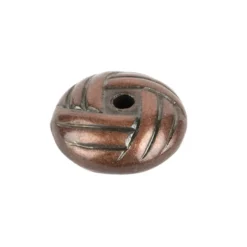 Perlen, Knoten, 0,4cm x 1cm, braun-schwarz, 100 Stück