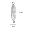 Perlen mit Kettelstift, Oval, 6mm x 18mm, klar, irisierend, 28 Stück
