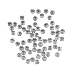 Perlen, mit Spiral-Relief, Ø 6mm, silber, 60 Stück