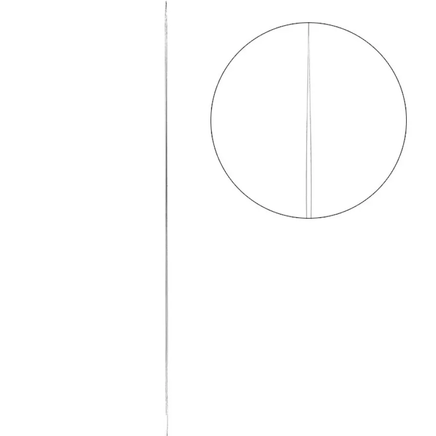 Perlen-Nadeln, 7,6cm lang, Nadelöhr 6,8cm lang, 2 Stück