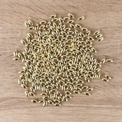 Perlen, Oval 1, 0,6cm x 1,1cm, hellgold, 230 Stück