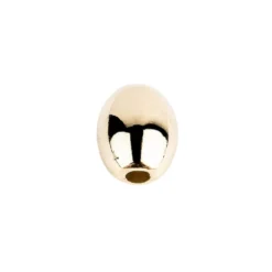 Perlen, Oval 2, 0,9cm x 0,7cm, hellgold, 210 Stück