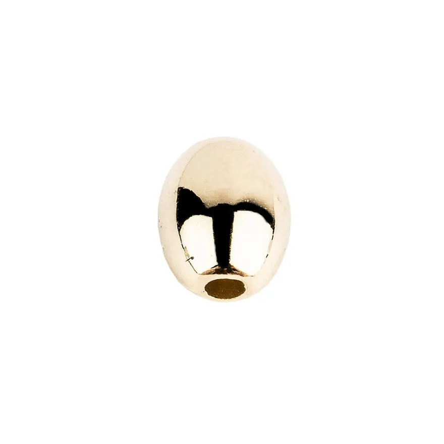 Perlen, Oval 2, 0,9cm x 0,7cm, hellgold, 210 Stück