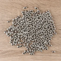 Perlen, Oval 1, 0,6cm x 1,1cm, silber, 230 Stück