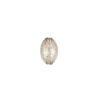 Perlen, oval, 2cm x 1,3cm, transparent mit silbernen Einschlüssen, 15 Stück