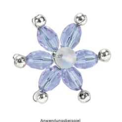 Perlen, Ovale, facettiert, 0,6cm x 0,8cm, flieder, 30 Stück
