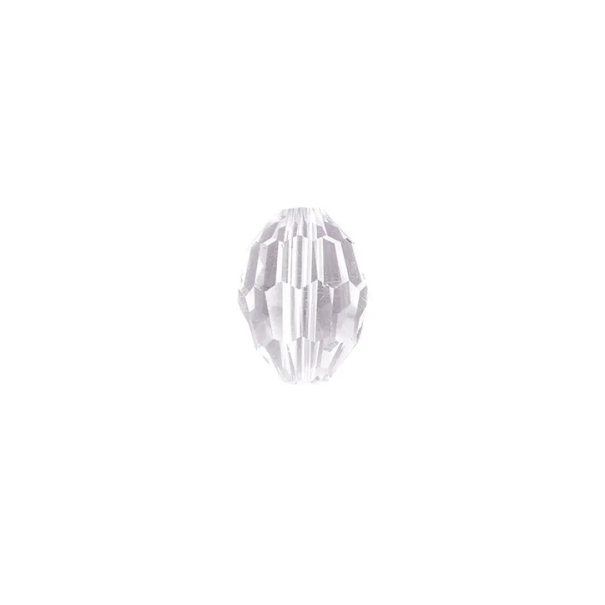 Perlen, Ovale, facettiert, 1cm x 1,3cm, transparent, 15 Stück