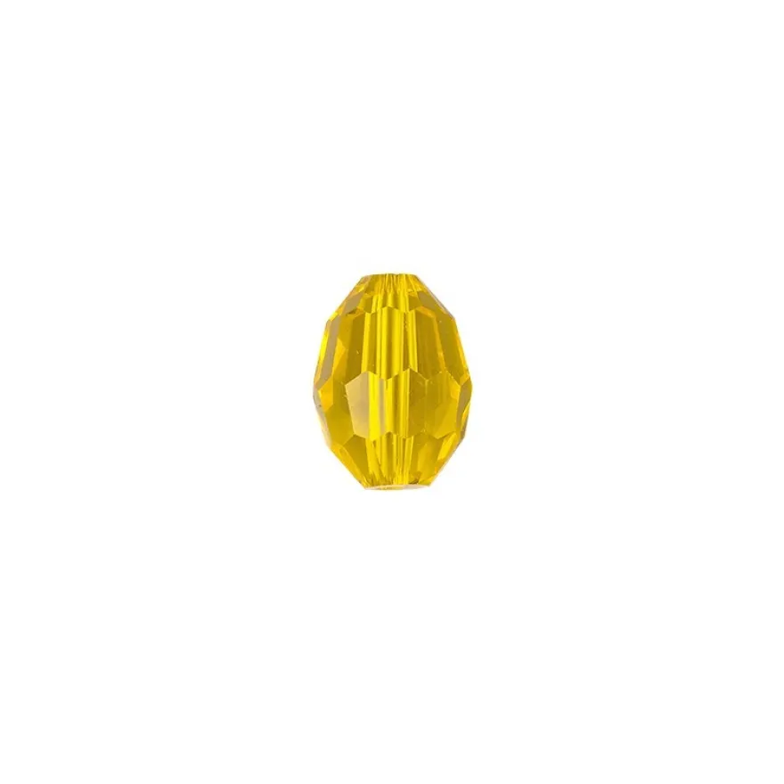 Perlen, Ovale, facettiert, 0,6cm x 0,8cm, goldgelb, 30 Stück