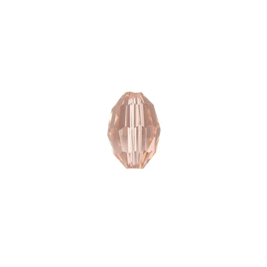 Perlen, Ovale, facettiert, 1cm x 1,3cm, rosé, 15 Stück