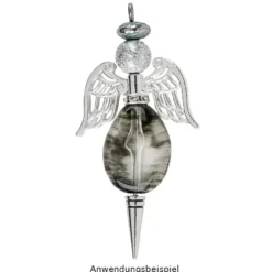 Perlen, Oval, 2-farbig, 2,4cm x 1,9cm x 0,9cm, transparent, klar-schwarz, 13 Stück