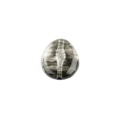 Perlen, Oval, 2-farbig, 2,4cm x 1,9cm x 0,9cm, transparent, klar-schwarz, 13 Stück