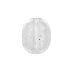 Perlen, Oval, Glitzer, 2,9cm x 1,6cm x 0,4cm, klar-transparent, mit Silber-Glitzer, 22 Stück