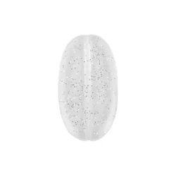 Perlen, Oval, Glitzer, 2,9cm x 1,6cm x 0,4cm, klar-transparent, mit Silber-Glitzer, 22 Stück