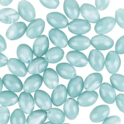 Perlen, oval, glänzend, 1,3cm x 1cm, Jade-Optik, mint, 60 Stück