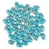 Perlen, Oval, Türkis, 1,4cm x 0,9cm, türkis-gold, 43 Stück