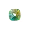 Perlen, Quader, facettiert, 1,3cm x 1,2cm, türkis-hellgrün, 28 Stück