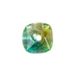 Perlen, Quader, facettiert, 1,3cm x 1,2cm, türkis-hellgrün, 28 Stück