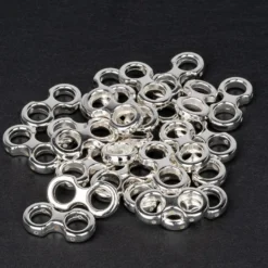 Perlenrahmen, Design 7, 2cm x 1cm, silberfarben, 38 Stück