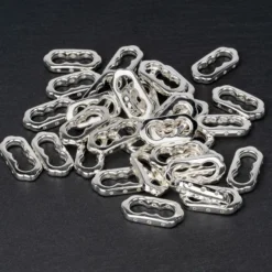 Perlenrahmen, Design 6, 2,2cm x 1cm, silberfarben, 33 Stück