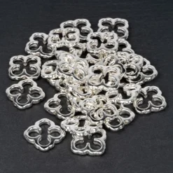 Perlenrahmen, Design 4, 1,8cm x 1,8cm, silberfarben, 33 Stück