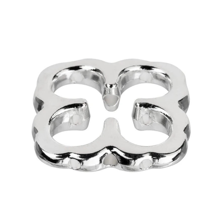 Perlenrahmen, Design 4, 1,8cm x 1,8cm, silberfarben, 33 Stück