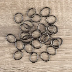 Perlenrahmen, Oval, außen: 1,3cm x 1,7cm, innen: 1cm x 1,4cm, antik-silber, 25 Stück