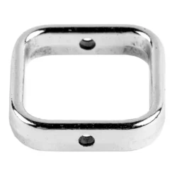 Perlenrahmen, Quadrat, außen: 1,4cm x 1,4cm, innen: 1cm x 1cm, silber, 25 Stück