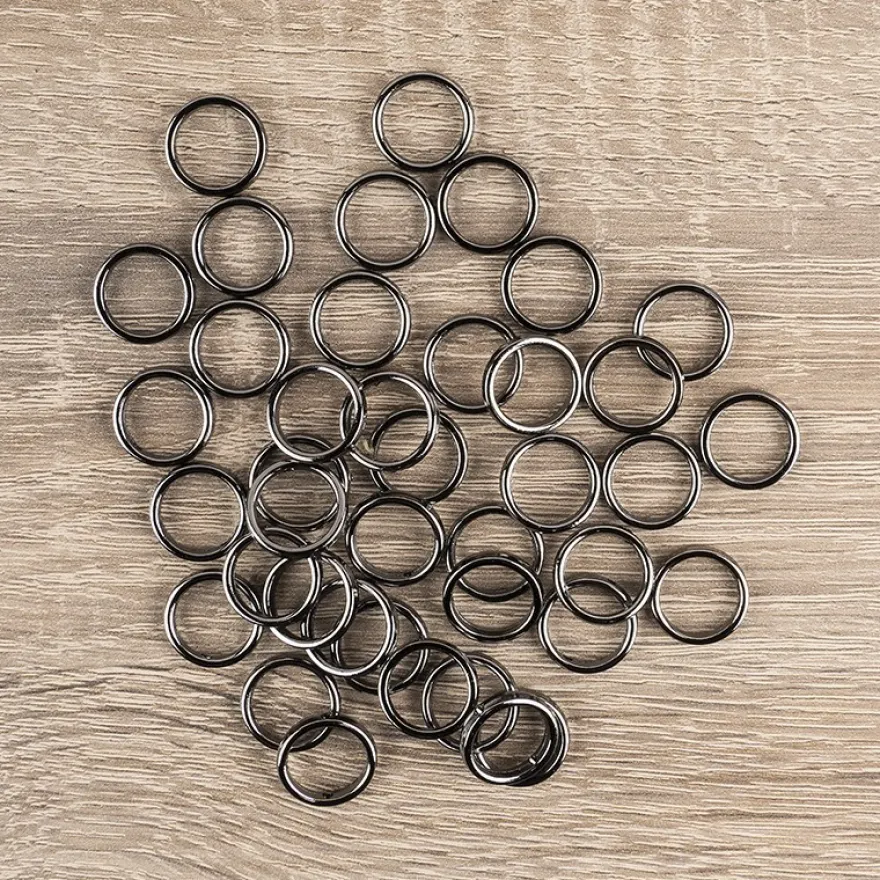Perlenrahmen, Rund, Ø außen: 1,4cm, Ø innen: 1,1cm, antik-silber, 40 Stück