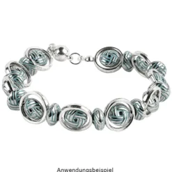 Perlenrahmen, Rund, Ø außen: 1,4cm, Ø innen: 1,1cm, silber, 40 Stück