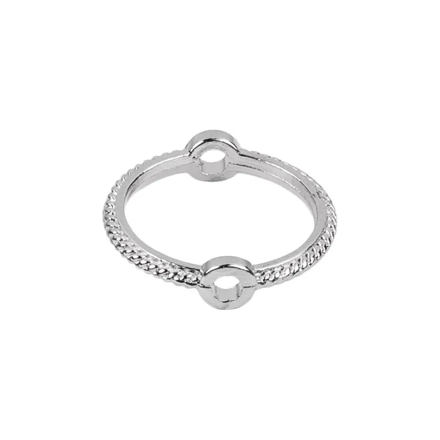 Perlenrahmen, rund, mit Zierrand, außen Ø 1,3cm, innen Ø 1,1cm, silber, 22 Stück