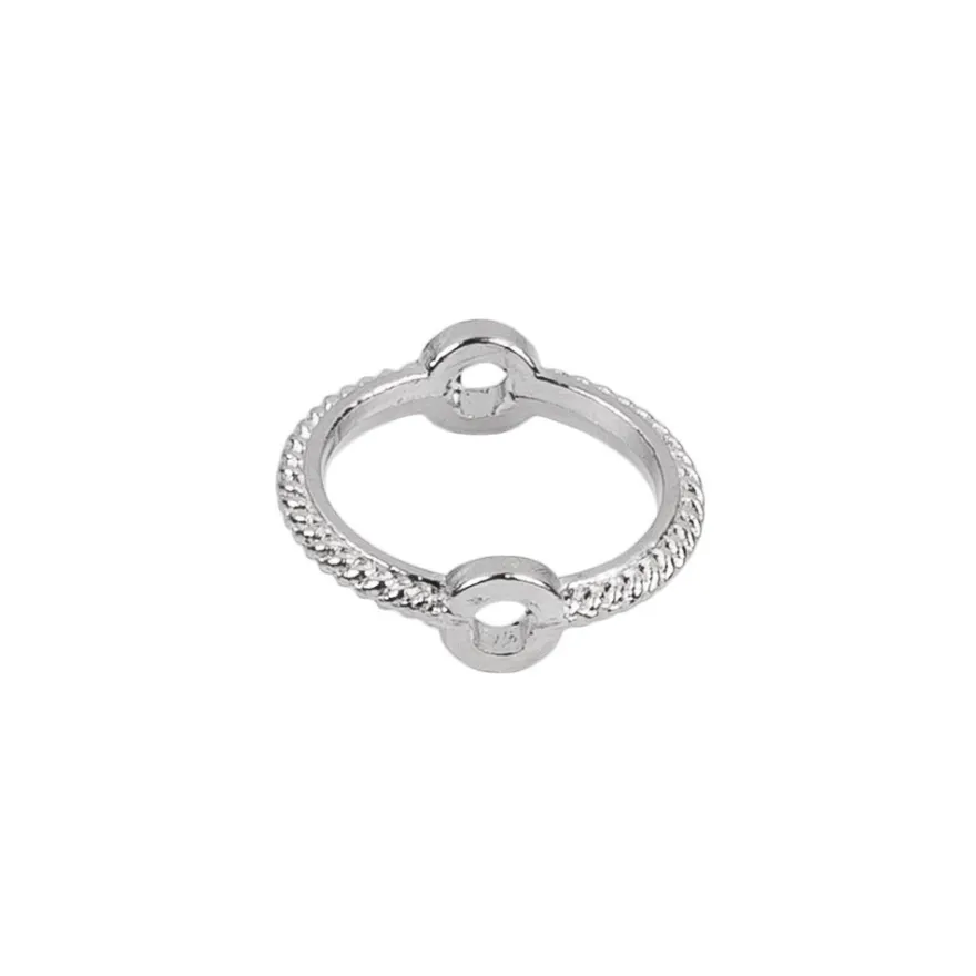 Perlenrahmen, rund, mit Zierrand, außen Ø 1,1cm, innen Ø 0,9cm, silber, 24 Stück