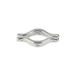 Perlenrahmen, Wellenform, 20mm, mit 4 Löchern, silber, 40 Stück