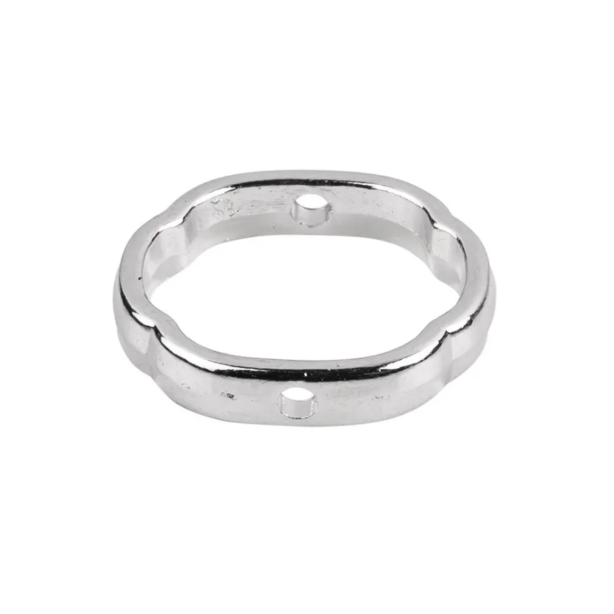Perlenrahmen, Zieroval, außen 1,3cm x 1,5cm, innen 1,1cm x 1,3cm, silber, 14 Stück