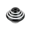 Perlen, Raute, 1,1cm x 1,4cm, schwarz-weiß, 38 Stück