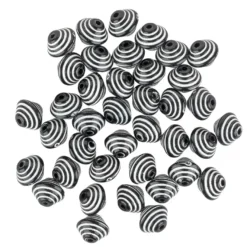 Perlen, Raute, 1,1cm x 1,4cm, schwarz-weiß, 38 Stück