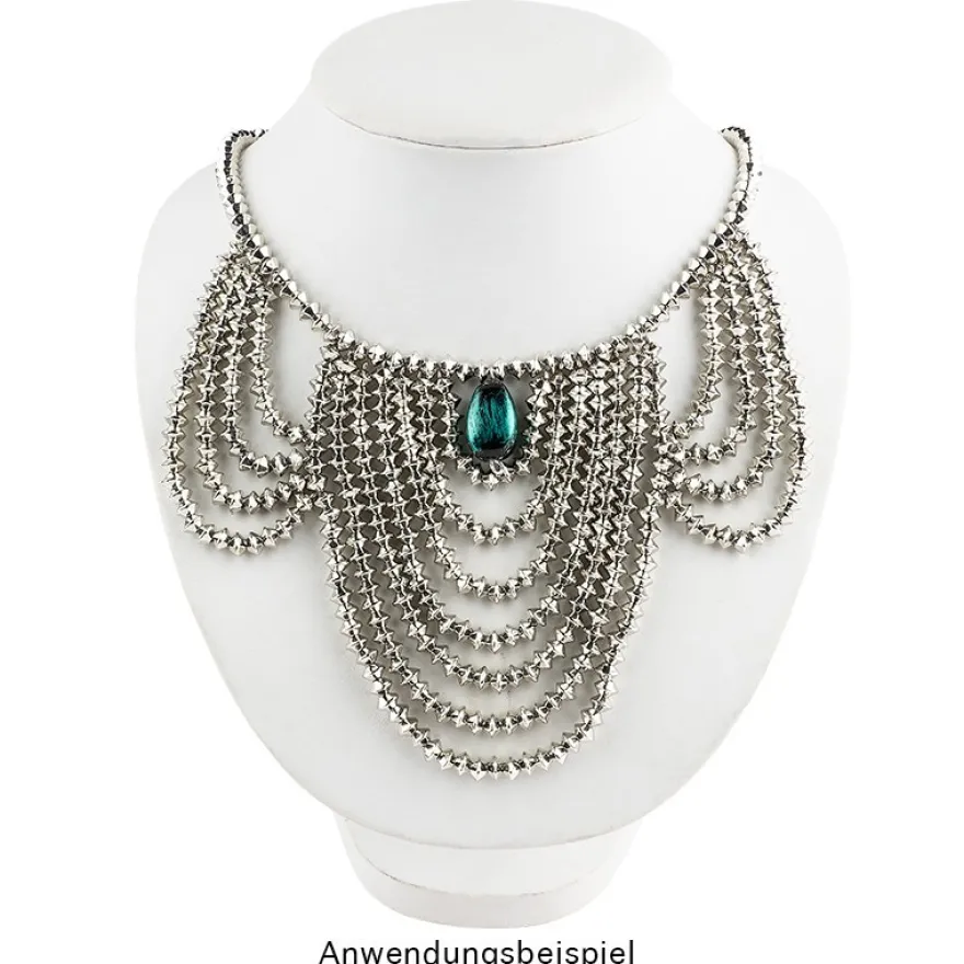 Perlen, Raute, facettiert, 0,6cm x 0,4cm, silber, 900 Stück